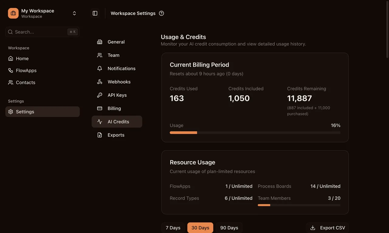 Credit packs purchase interface showing three tiers