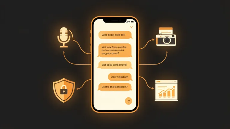 Conversational intake on a smartphone — voice input, document scanning, real-time routing, and data protection working together
